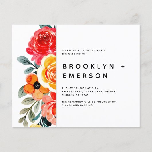 BUDGET Floral Pattern Modern Wedding (Voorkant)