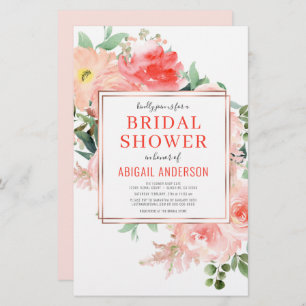Budget Floral Peach Bridal Shower