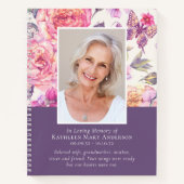 BUDGET Floral Peony Funeral Memorial Guest Book Notitieboek (Voorkant)