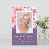 BUDGET Floral Peony Photo Memorial Service Program (Staand voorkant)