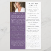 BUDGET Floral Peony Photo Memorial Service Program (Achterkant)