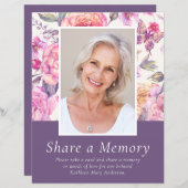 BUDGET Floral Photo Share a Memory Table Sign (Voorkant / Achterkant)