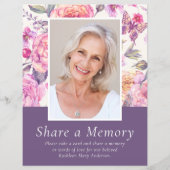 BUDGET Floral Photo Share a Memory Table Sign (Voorkant)