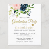 Budget floral photograduparty Uitnodiging (Voorkant)