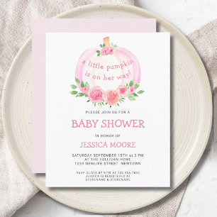 Budget Floral Pink Baby shower Uitnodiging