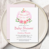 Budget Floral Pink Baby shower Uitnodiging