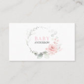 Budget Floral Pink Girl DIAPER RAFFLE Visitekaartje (Achterkant)