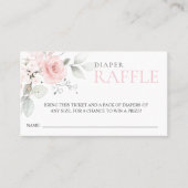 Budget Floral Pink Girl DIAPER RAFFLE Visitekaartje (Voorkant)
