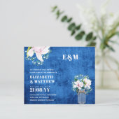 BUDGET Floral Pink Magnolias Green Wedding Invite (Staand voorkant)