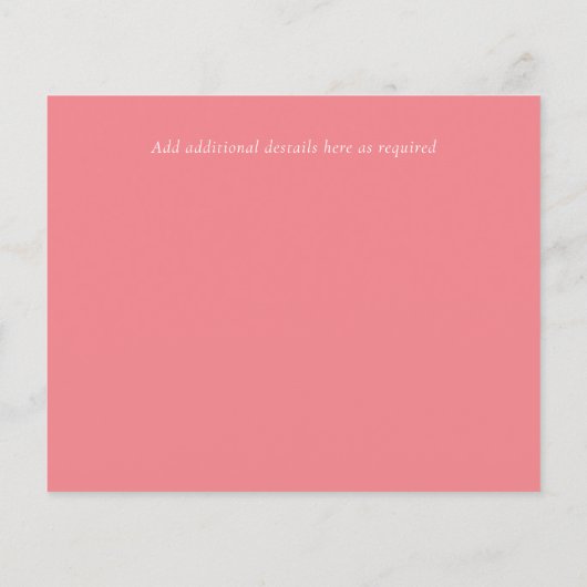 BUDGET Floral Pink Magnolias Green Wedding Invite (Achterkant)