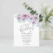 Budget Floral Pink Waterverf Weddenschap (Staand voorkant)