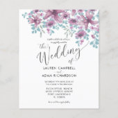 Budget Floral Pink Waterverf Weddenschap (Voorkant)