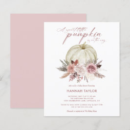 Budget Floral Pumpkin Girl Baby shower Uitnodiging