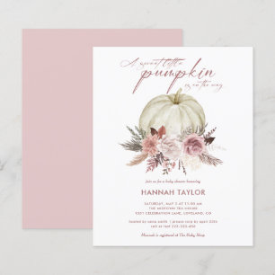 Budget Floral Pumpkin Girl Baby shower Uitnodiging