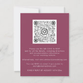 Budget Floral QR Code Roos Burgundy Marsala (Achterkant)