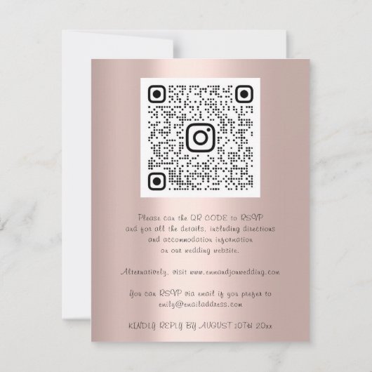 Budget Floral QR Code Roos Green Marsala (Achterkant)