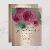 Budget Floral QR Code Rose Gold Marsala Green (Voorkant / Achterkant)