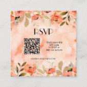 Budget Floral QR Code RSVP Weddenschap Informatiekaartje (Voorkant)