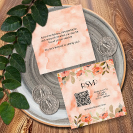 Budget Floral QR Code RSVP Weddenschap Informatiekaartje