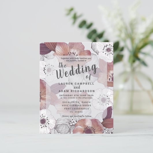 Budget Floral Red Paars Wedding (Staand voorkant)