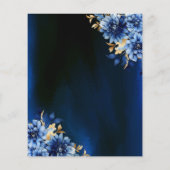 Budget Floral Royal Blue Princess Quinceanera Flyer (Achterkant)