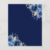 Budget Floral Royal Blue Princess Quinceanera Flyer (Achterkant)