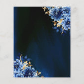 Budget Floral Royal Blue Princess Quinceanera Flyer (Achterkant)