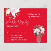 BUDGET Floral roze Magnolias RSVP (Voorkant)