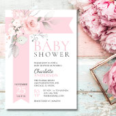 Budget Floral Rozen Blush Pink Girl BABY SHOWER Kaart