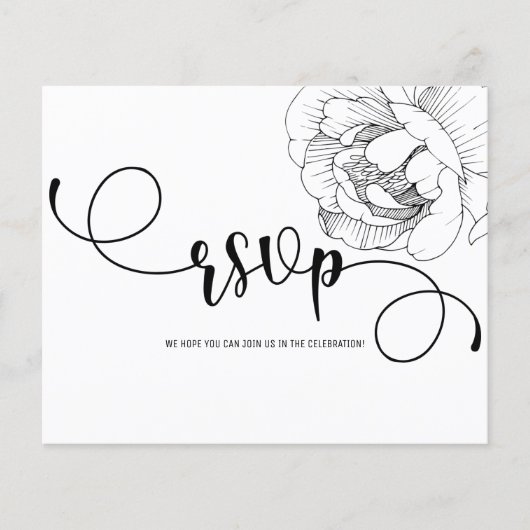 Budget Floral/RSVP-kaart. Flyer (Voorkant)