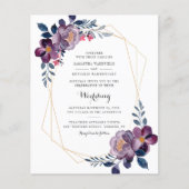 Budget Floral Script Paars Geometric Wedding (Voorkant)