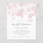 Budget Floral Script Roze Bridal Shower Uitnodigin<br><div class="desc">Een modern script bloemenbruids douche uitnodiging. Klik op de knop Bewerken om dit ontwerp aan te passen.</div>