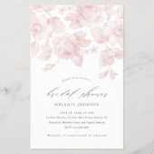 Budget Floral Script Roze Bridal Shower Uitnodigin Flyer (Voorkant)