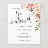 Budget Floral Simple Elegant Wedding Invitations Flyer (Voorkant)