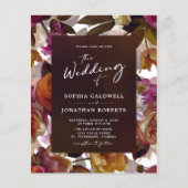 Budget Floral Splendor QR Code Weduwen Uitnodiging (Voorkant)