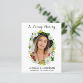 Budget Floral Sympathie Foto Funeral Bedankt (Staand voorkant)