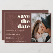 Budget Floral Warm Rustic Foto slaat de datum op (Voorkant / Achterkant)