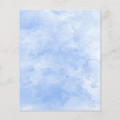 Budget Floral Waterverf Blue Wedding Invitation (Achterkant)