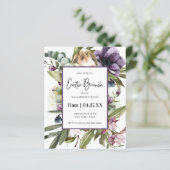 Budget Floral Waterverf Rabbit Easter Uitnodiging (Staand voorkant)