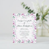 Budget floral Waterverf Wedding Invitation (Staand voorkant)