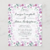 Budget floral Waterverf Wedding Invitation (Voorkant)
