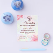 Budget Floral Waterverf Wedding RSVP & Uitnodiging Flyer (Enkel)