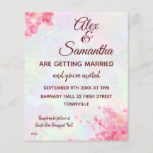 Budget Floral Waterverf Wedding RSVP & Uitnodiging