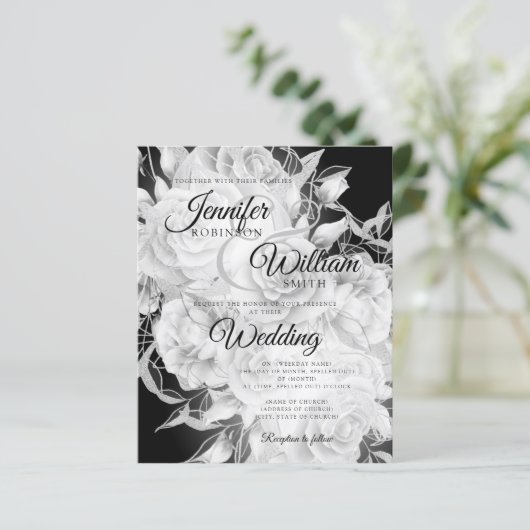 Budget Floral Wedding Black & White (Staand voorkant)