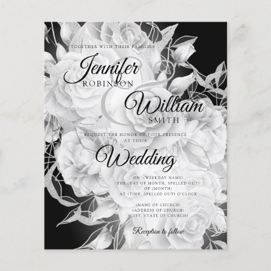 Budget Floral Wedding Black & White (Voorkant)