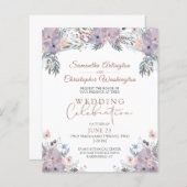 Budget Floral Wedding Celebration Uitnodiging (Voorkant / Achterkant)