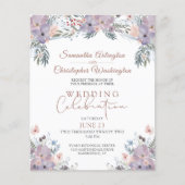 Budget Floral Wedding Celebration Uitnodiging (Voorkant)