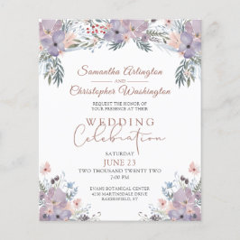 Budget Floral Wedding Celebration Uitnodiging