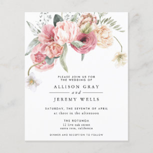 Budget Floral Wedding Invitation   Annabeth Flyer