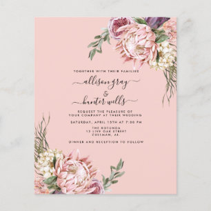 Budget Floral Wedding Invitation Aubrey Flyer